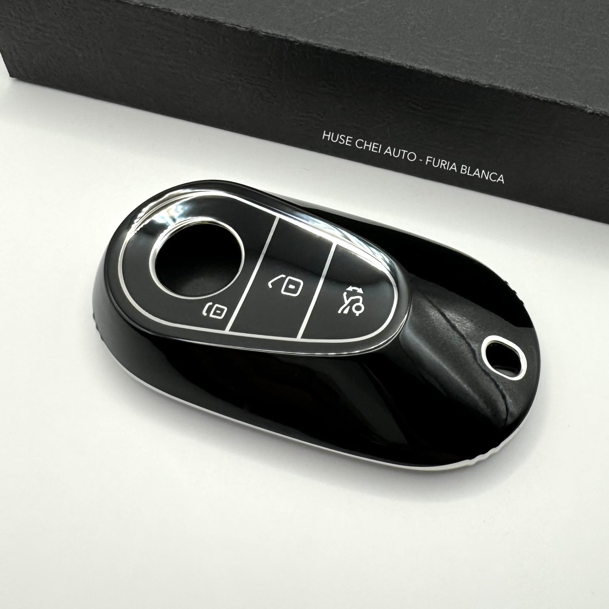 Husa Luxury Black Cheie Mercedes Benz (OFERTA 1+1 GRATIS!!!)